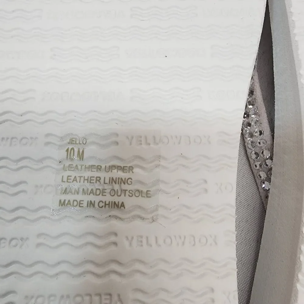 Yellow Box Size 10 Women's Jello Rhinestone Sandals White Beach Summer Comfort N - Picture 7 of 8